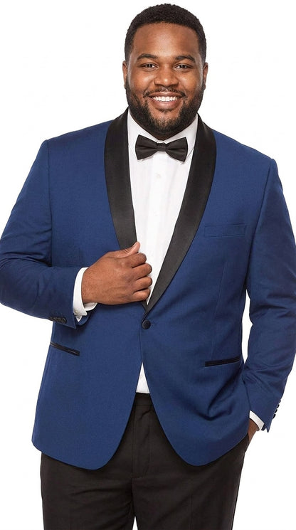 Men’s Royal Blue Dinner Jacket with Black Shawl Lapel – 1 Button Tuxedo Blazer