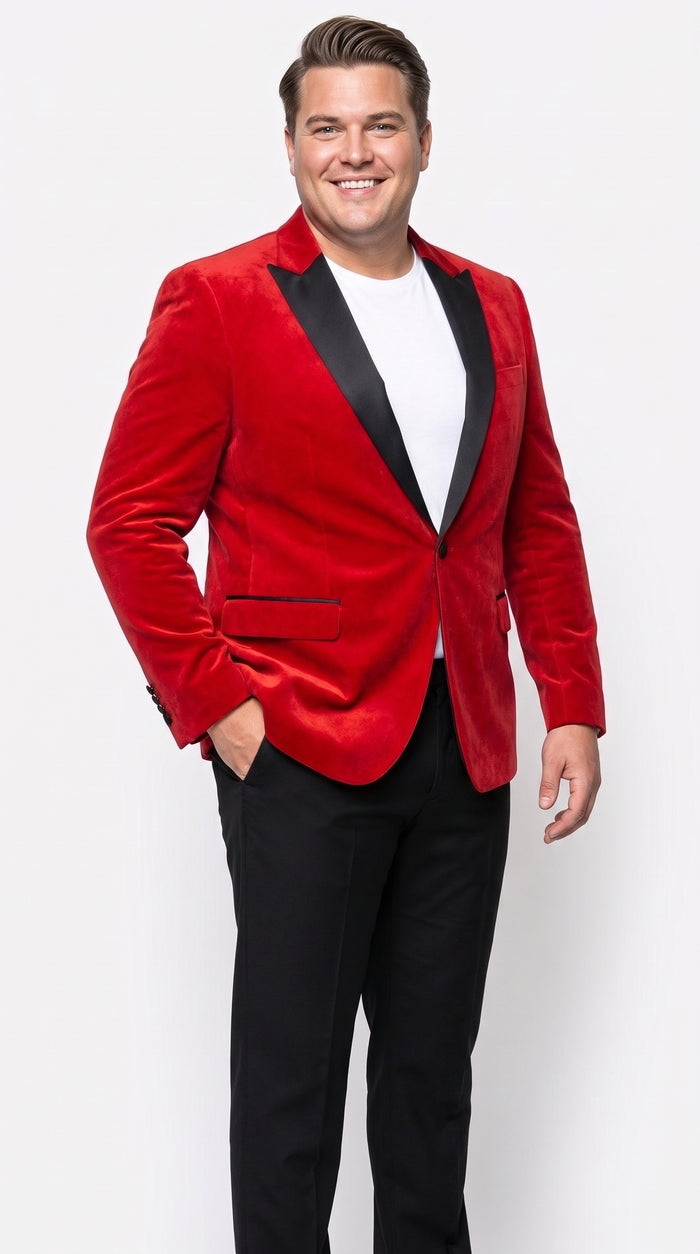 Men’s Red Velvet Tuxedo Jacket, Designer Formal Dinner Blazer for Wedding, Prom and Party