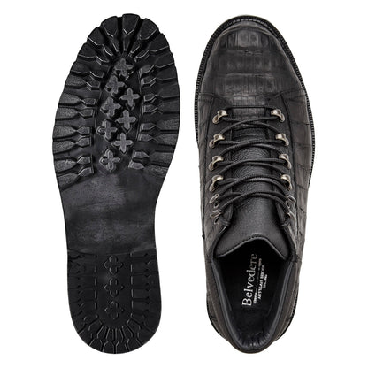Belvedere Felipe Black Oiled Leather Luxury Dress Shoe