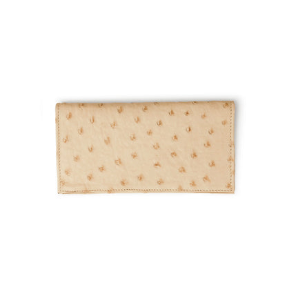 Full Ostrich Quill Checkbook Holder in White
