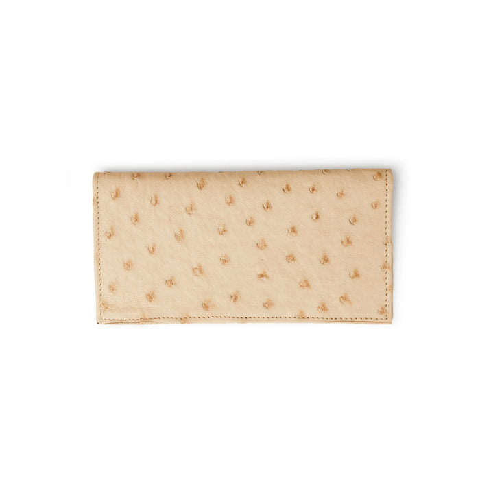 Full Ostrich Quill Checkbook Holder in White