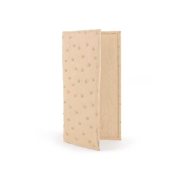 Full Ostrich Quill Checkbook Holder in White