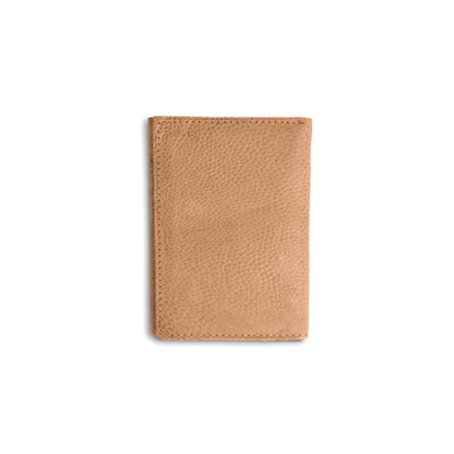 Mens Smooth Ostrich Trifold Wallet in Oryx Tan