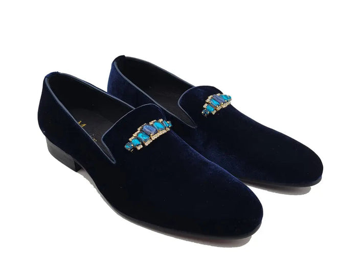 Carrucci Formal Velvet Loafer with studs