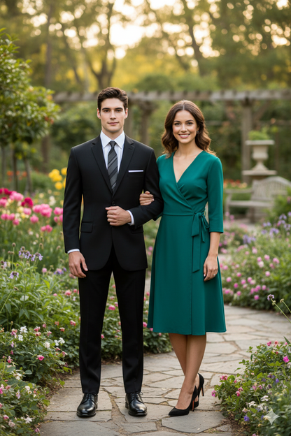 Mens Designer Super 120's Wool Tuxedo Suit in Black