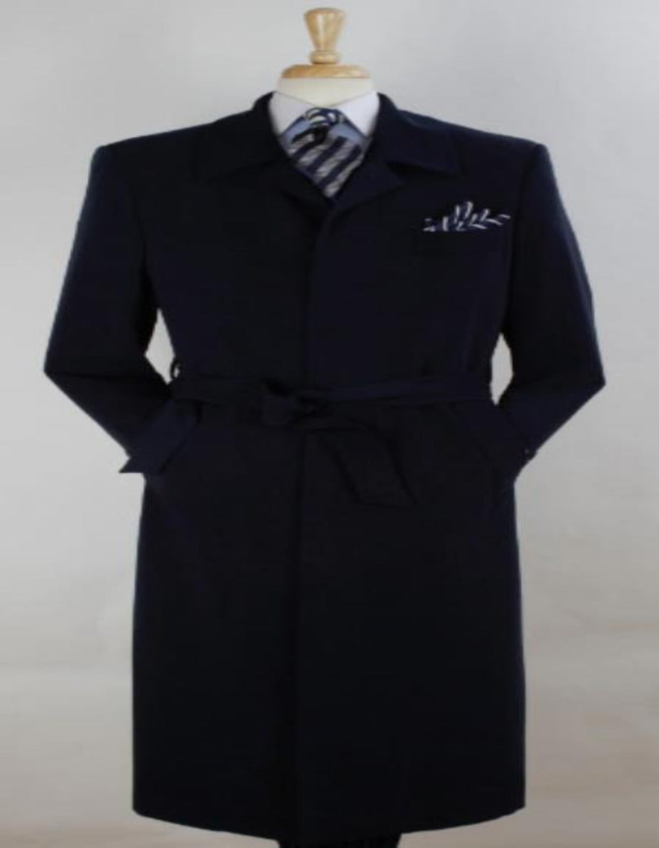 Mens Full Length Length Top Coat - Navy - Men's Tuxedo USA