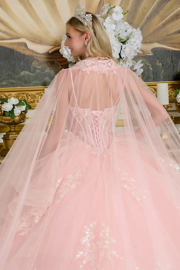 Sleeveless Cape Ball Gown by Elizabeth KGL3645