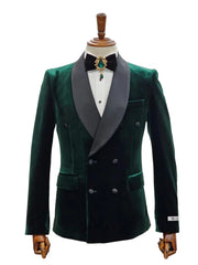 Double Breasted Tuxedo Suit  - Slim fitted -  Green Suit - Shawl Collar - Men's Tuxedo USA