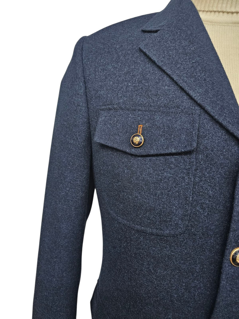 Mens Giovanni Testi 2 Piece Slim Fit Suit in Dark Blue – Classic 4 Button Notch Lapel Dress Suit