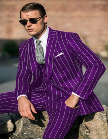 Purple Pinstripe Suit - Gangster Suit - 1920's Suit