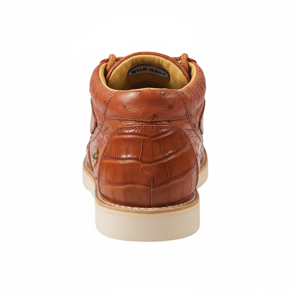 Men's Wild West Boots Caiman and Ostrich Skin Shoe 2ZA050203