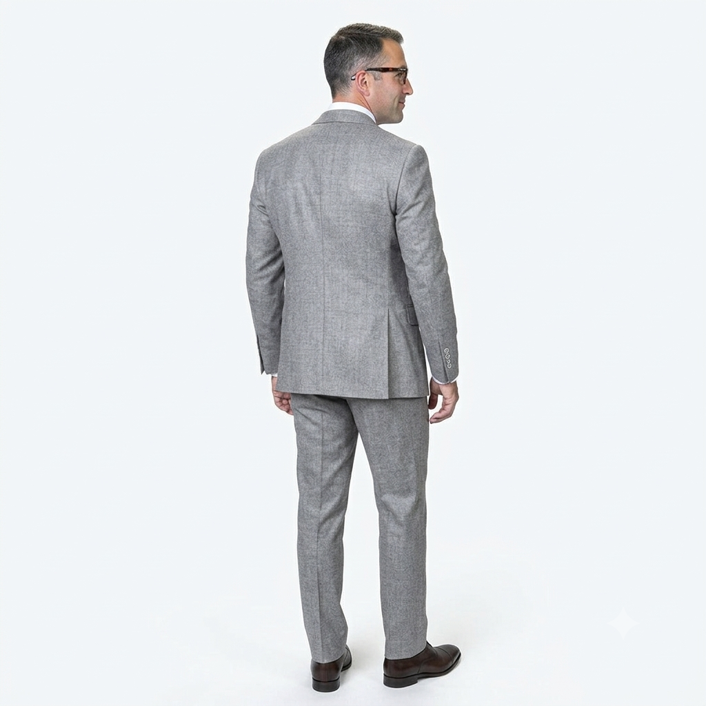 Mens Ticket Pocket Peak Lapel Double breasted Vest 100% Wool Tom Ford Style Modern Fit in Color "Grey" By Statement