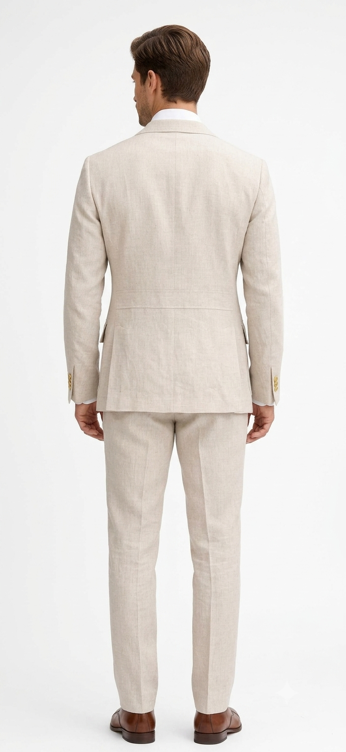 Mens Tan Beige Safari Military Walking Suit Set – Casual Two Piece Outfit Lightweight Summer Blazer and Pants Set Classic Casua Wear
