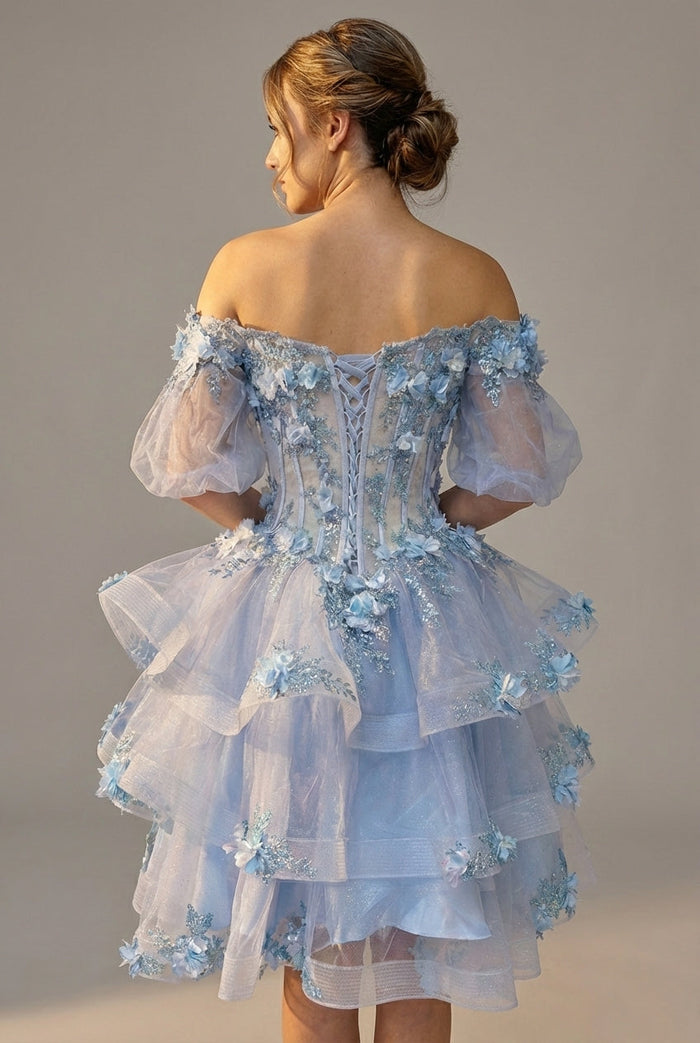 3D Floral Sheer Ball Gown by Elizabeth KGL3180