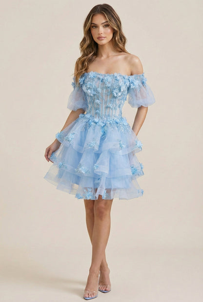 3D Floral Sheer Ball Gown by Elizabeth KGL3180