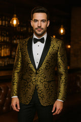 mens-goldish-yellow-and-black-paisley-tuxedo-blazer-with-matching-bow-tie-with-black-pants