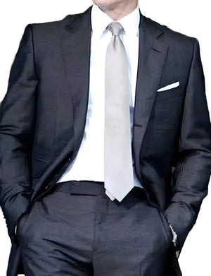Men’s QoS Charcoal Gray Suit – Modern Fit Classic Formal Suit