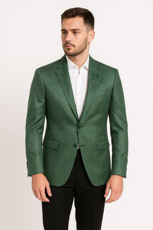 Mens Green Paisley Tuxedo Jacket  Slim Fit Embossed Formal Blazer for Weddings and Special Events in Soft velvet Fabric With Black Pants