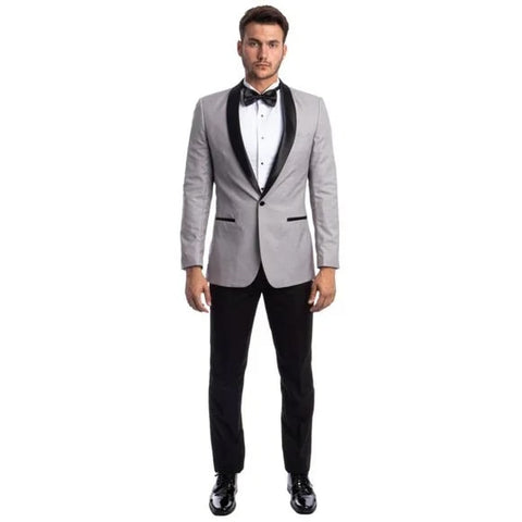 Mens Grey Tuxedo 2-PC Slim Fit, By Azzuro - Men's Tuxedo USA