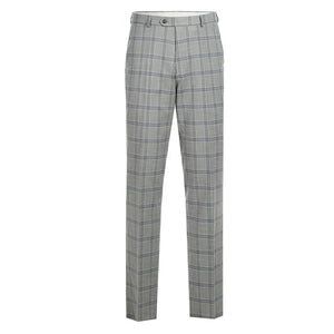 Renoir Clothing - Renoir Suit - Renoir Fashion - Stretch Performance 2-button Slim Fit Grey And Blue Check Renoir Suit