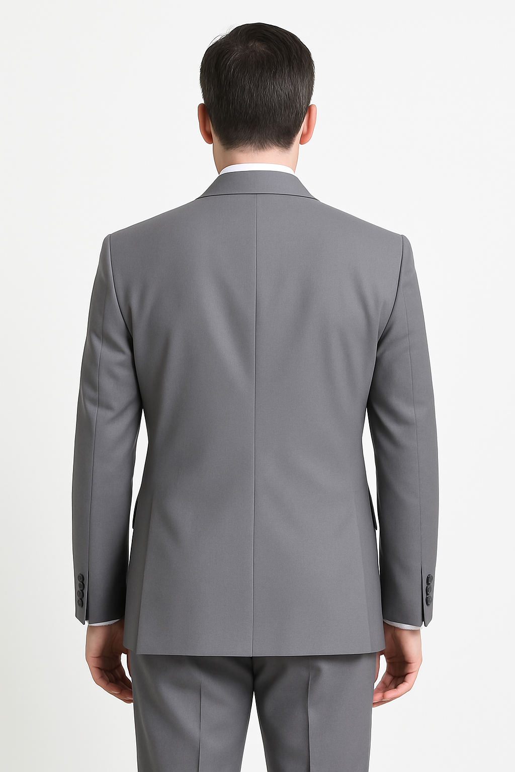 Pleated Suit - Mens Suits With Pleated Pant -  Regular Fit Suit - Poplin Grey Suit
