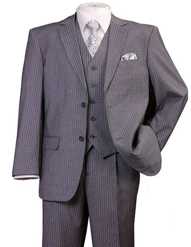 1920s Mens Suit - 1920s Mens Outfit - 1920s  costume  Bold Pinstripe  Suit  Grey - Men's Tuxedo USA