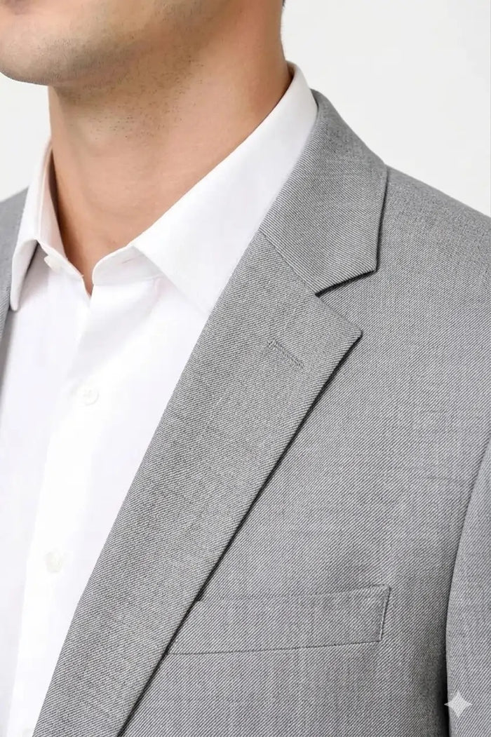 Men’s Classic Grey Dress Blazer – Tailored Formal Sport Coat