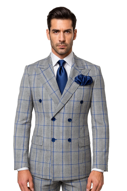 Grey with Blue Plaid by Rossiman