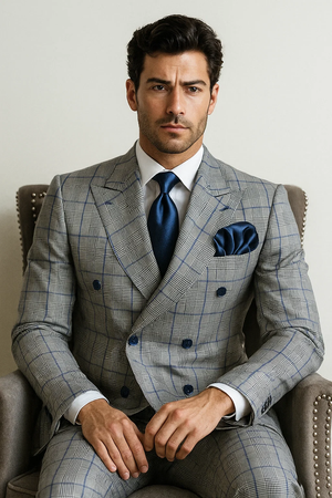 Grey with Blue Plaid by Rossiman