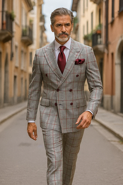 Grey with Red Plaid by Rossiman