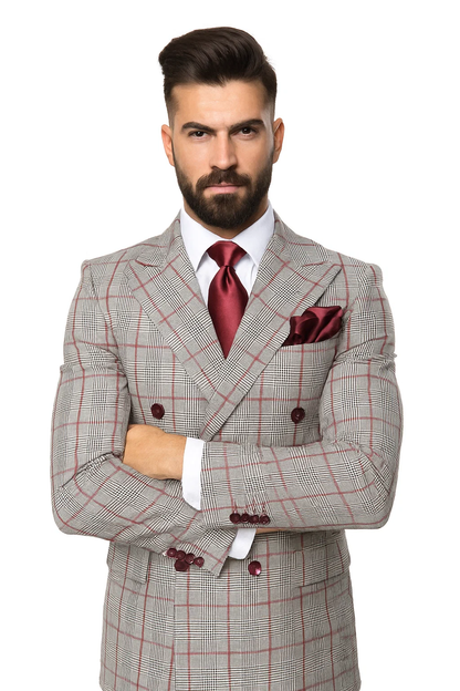 Grey with Red Plaid by Rossiman