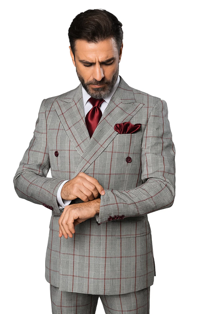 Grey with Red Plaid by Rossiman