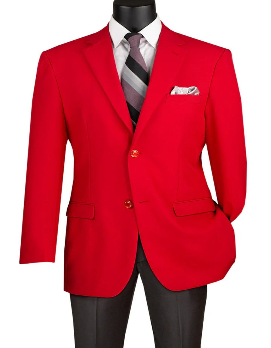 Mens Blazer - Cheap Priced Mens Sport Coat - Mens Classic Fit Poplin Club Sport Coat Blazer In Red - Men's Tuxedo USA