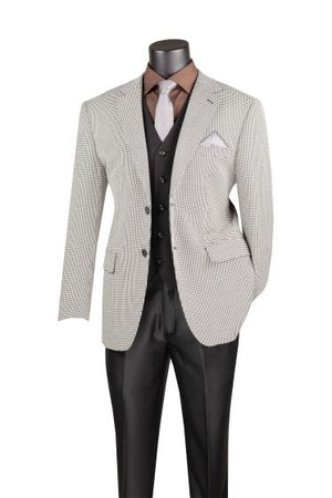 Houndstooth Sport Coat in Gray Black and White Mens Blazer - Patterned Texture - 1920s Vintage Jacket