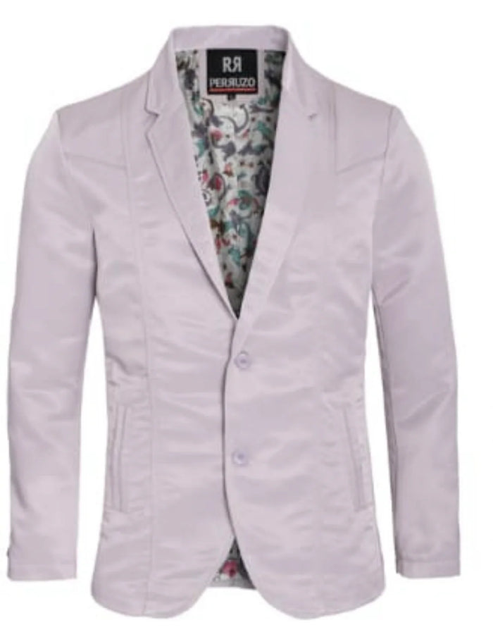 Men's Western Silver Blazer Slim Fit Shiny Finish Sport Coat for Weddings, Prom & Formal Events
