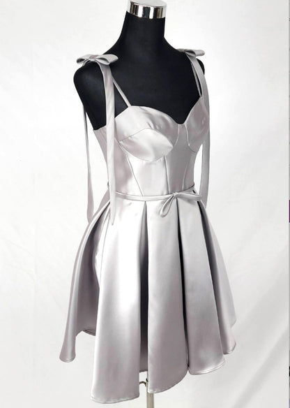 Chicas DM8133 Formal Blush A-Line Sweetheart Short Strappy Satin Dress