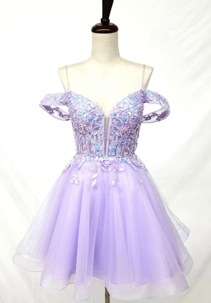 Chicas C359 Romantic Printed Formal Blush Illusion Floral Tulle Dress