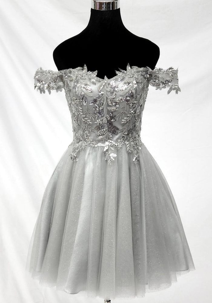 Chicas J051 Cocktail A-Line Short Sequin Embroidered Tulle Dress