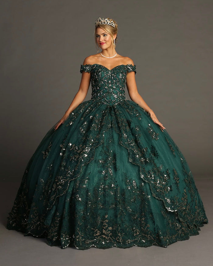 Chicas HF3072 Metallic Royal BallDress Sweetheart Tulle Dress