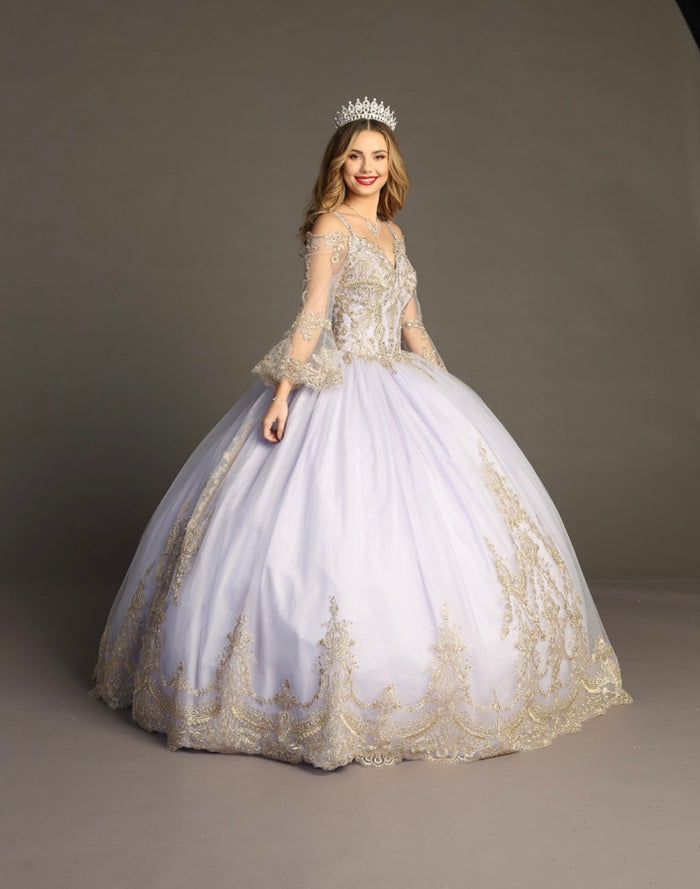 Chicas F3033L Romantic Quinceañera Royal BallDress Sweetheart Long Tulle Dress