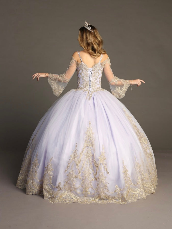 Chicas F3033L Romantic Quinceañera Royal BallDress Sweetheart Long Tulle Dress