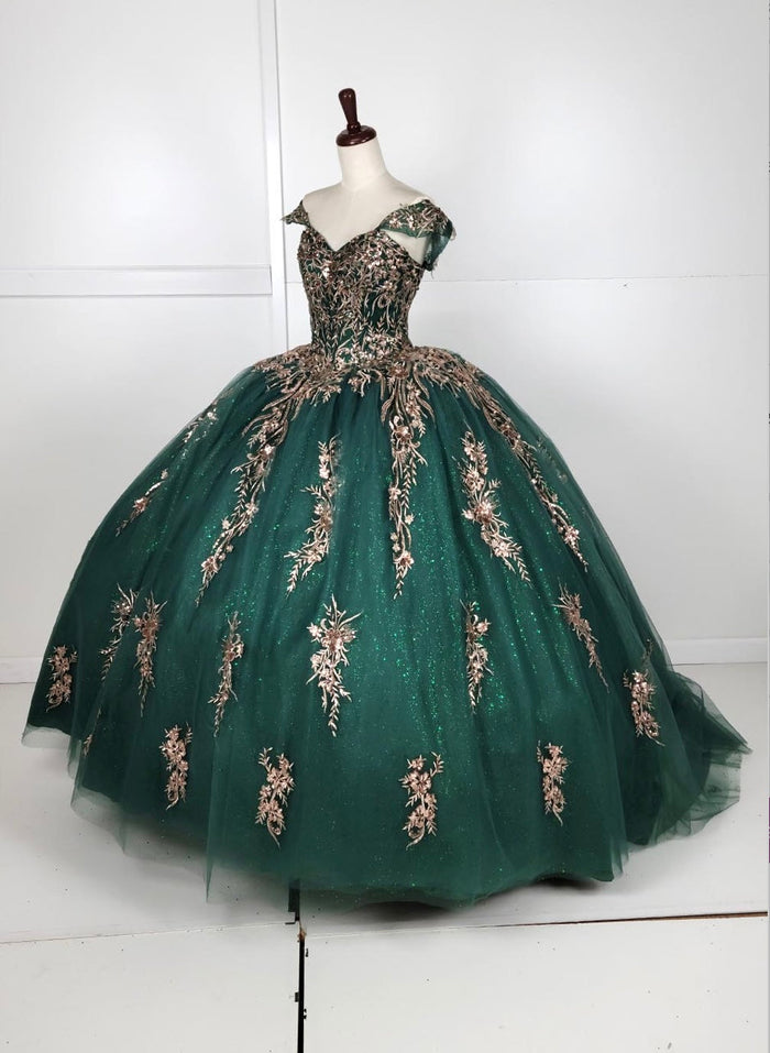 Chicas HF3084 Romantic Printed Metallic Glitter Burgundy BallDress Tulle Dress