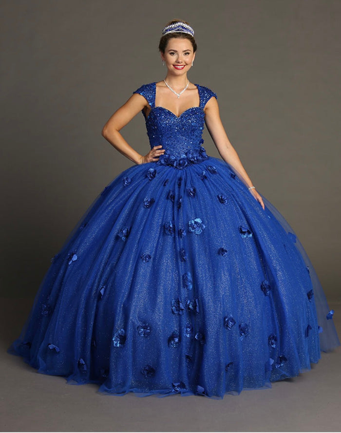 Chicas HF3068 Printed Royal BallDress Sweetheart Floral Style Tulle Dress