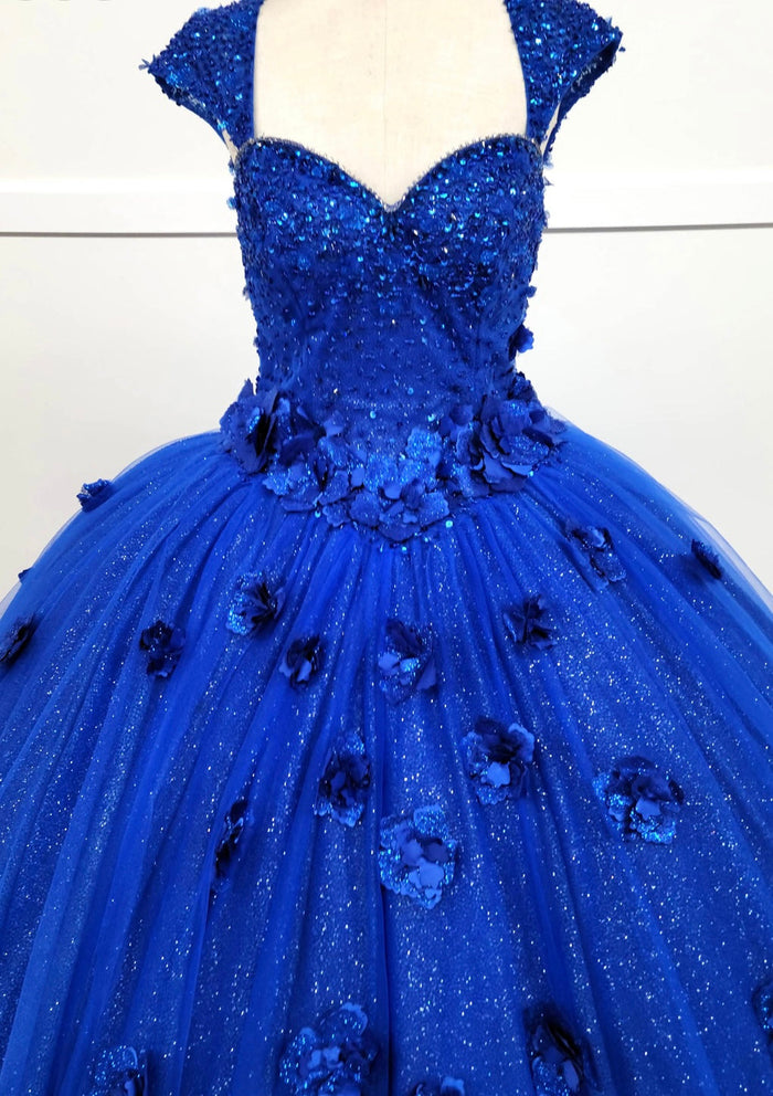 Chicas HF3068 Printed Royal BallDress Sweetheart Floral Style Tulle Dress