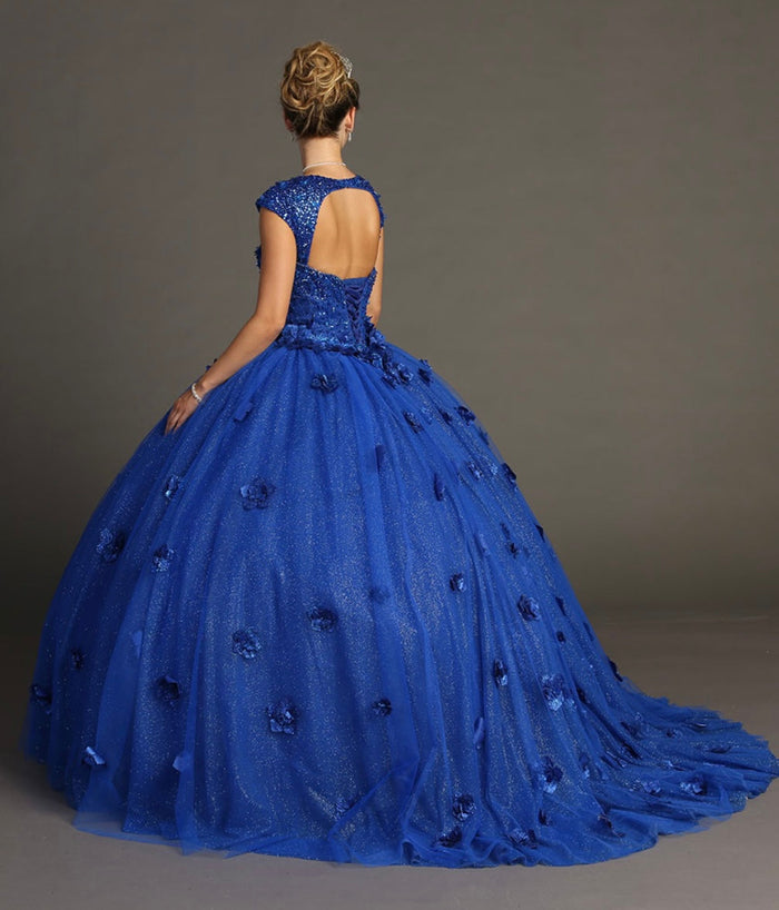 Chicas HF3068 Printed Royal BallDress Sweetheart Floral Style Tulle Dress