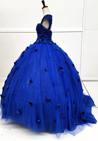 Chicas HF3068 Printed Royal BallDress Sweetheart Floral Style Tulle Dress
