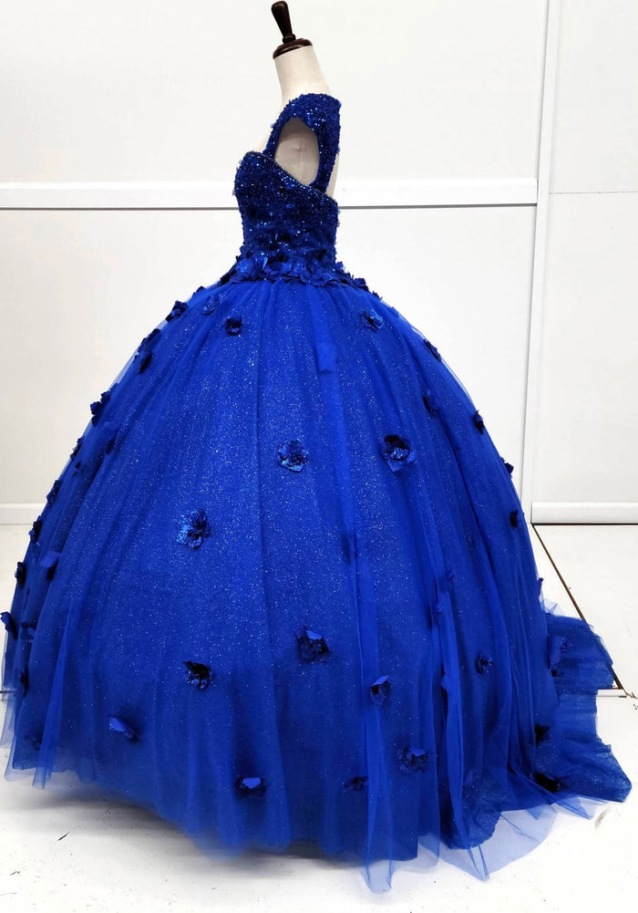 Chicas HF3068 Printed Royal BallDress Sweetheart Floral Style Tulle Dress