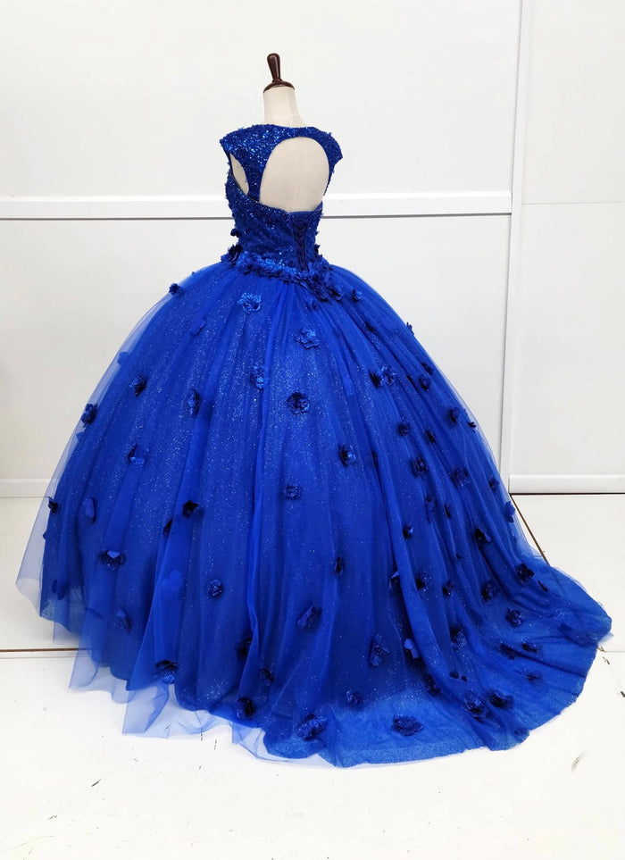 Chicas HF3068 Printed Royal BallDress Sweetheart Floral Style Tulle Dress