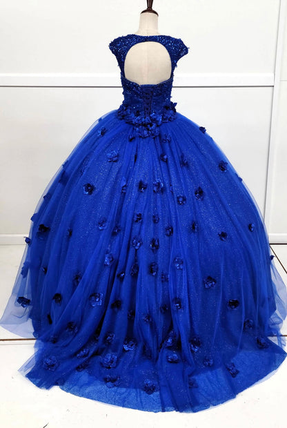 Chicas HF3068 Printed Royal BallDress Sweetheart Floral Style Tulle Dress
