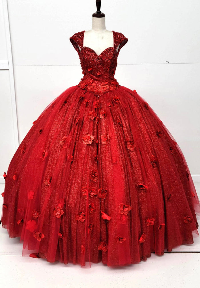 Chicas HF3068 Printed Royal BallDress Sweetheart Floral Style Tulle Dress